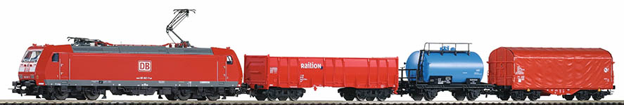 PIKO 59015 - H0 - Digital-Startset BR 185 mit 3 Güterwagen, DB AG, Ep. VI
